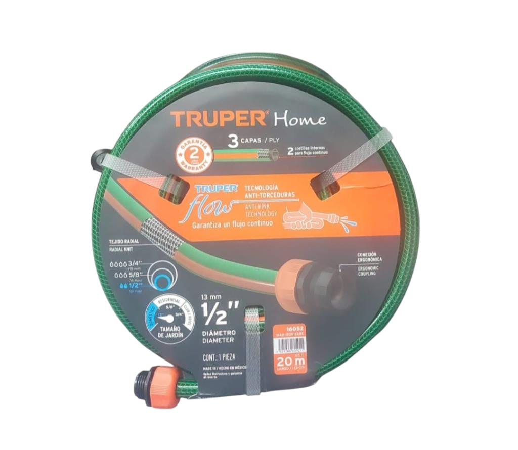 Manguera 1/2" Reforzada 3 Capas 20 M 