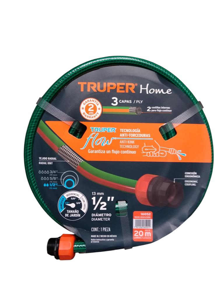 Manguera 1/2" Reforzada 3 Capas 20 M 