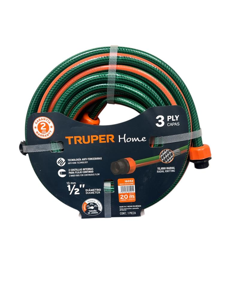 Manguera 1/2" Reforzada 3 Capas 20 M 