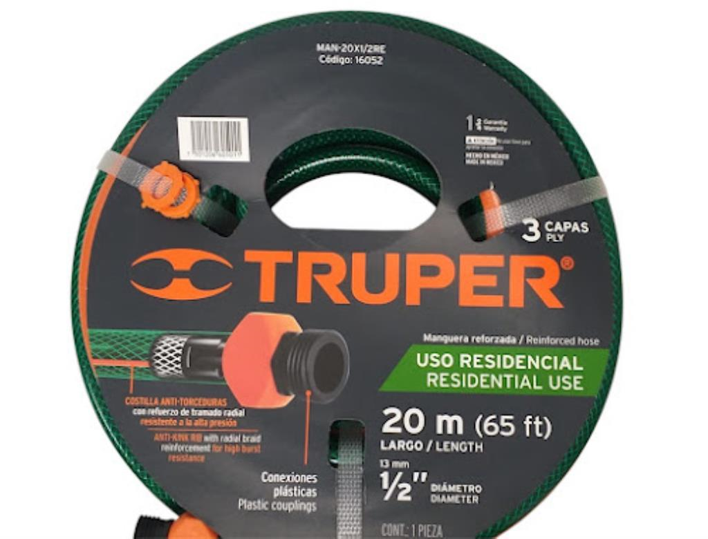 Manguera 1/2" Reforzada 3 Capas 20 M 