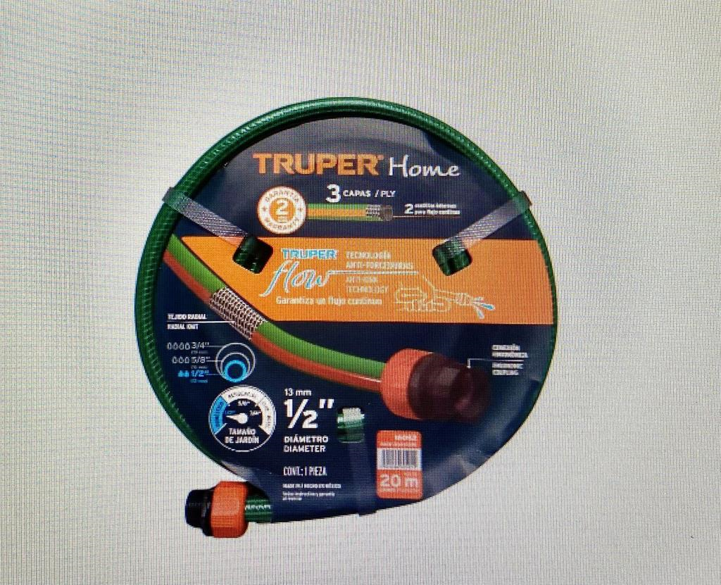 Manguera 1/2" Reforzada 3 Capas 20 M 